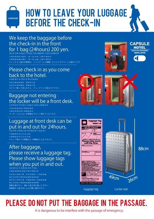 Capsule Hotel Asahi Plaza Shinsaibashi Osaka Eksteriør billede